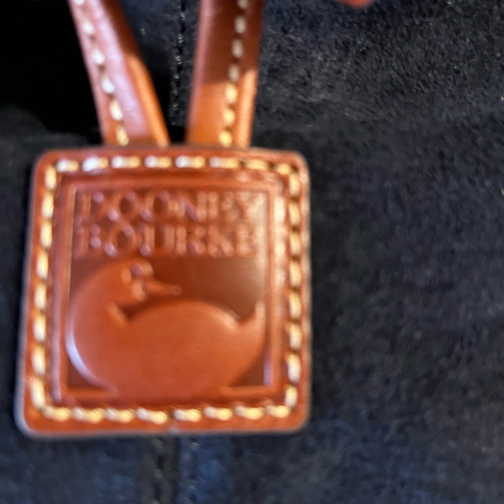 Dooney @ Bourke navy suede crossbody bag. - Picture 7 of 8
